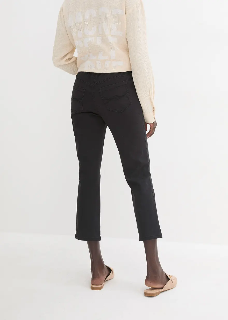 Bonprix Stilvolle 7/8-Schlupfhose Mit Taschen Und Gummibund - Schwarz