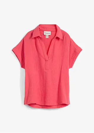 Bonprix Stilvolle Kurzarmbluse Mit Schmeichelndem V-Ausschnitt - Pink