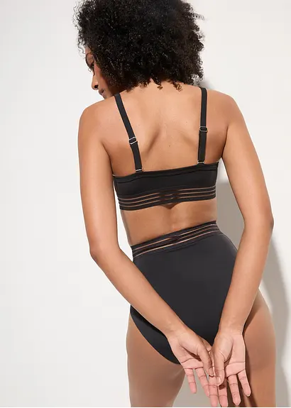 Bonprix Stilvoller Bustier Bikini Mit Edlen Details - Schwarz