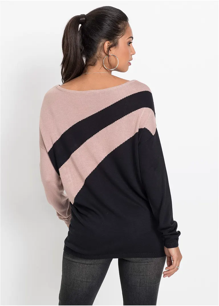 Bonprix Stilvoller Pullover Mit überschnittenen Schultern Und Steinchenapplikationen