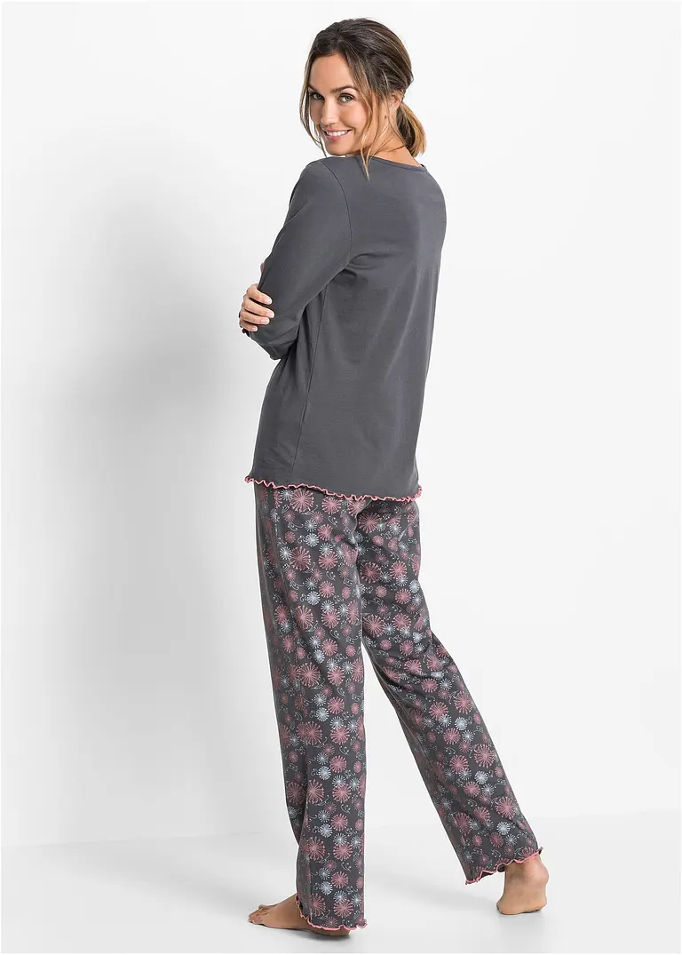 Bonprix Stilvoller Pyjama Mit Oberteil Im Lagenlook Und Langer Hose