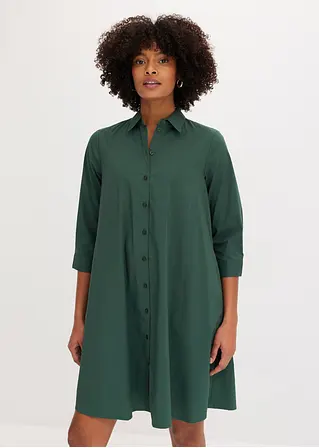 Bonprix Stilvolles Hemdblusenkleid Mit Lockerer Passform - Grün