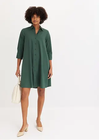 Bonprix Stilvolles Hemdblusenkleid Mit Lockerer Passform - Grün