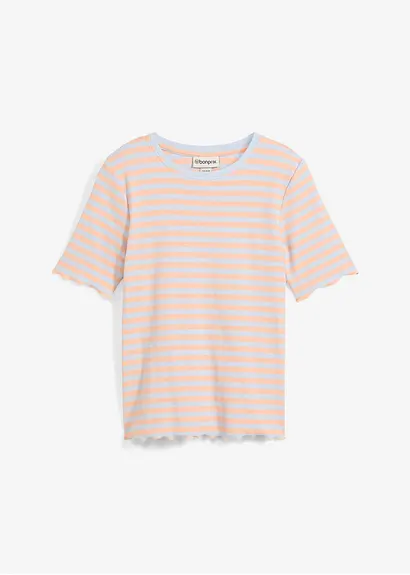bonprix Stilvolles T-Shirt in Ripp-Struktur - blau - Damen