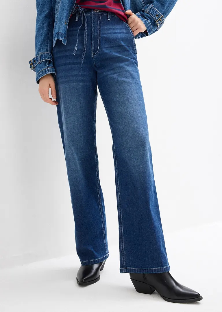 Bonprix Straight-Jeans High Waist - Blau Regular - Damen