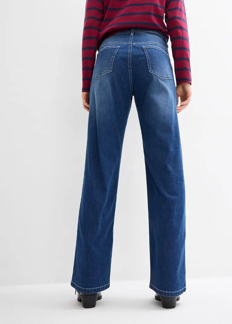 Bonprix Straight-Jeans High Waist - Blau Regular - Damen