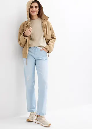 Bonprix Straight Jeans Im Used Look - Blau Regular - Damen