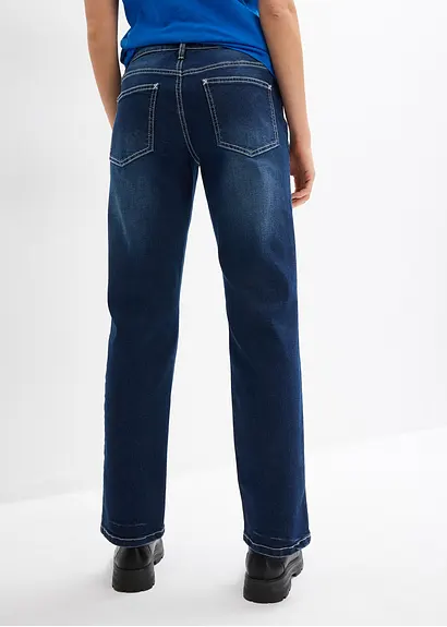 Bonprix Straight Jeans Im Used Look - Blau Regular - Damen