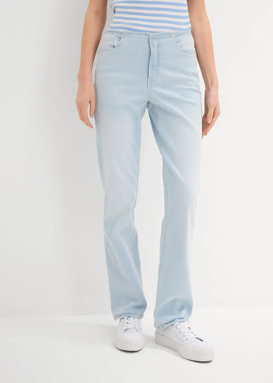 Bonprix Straight-Jeans Mid Waist - Blau Regular - Damen