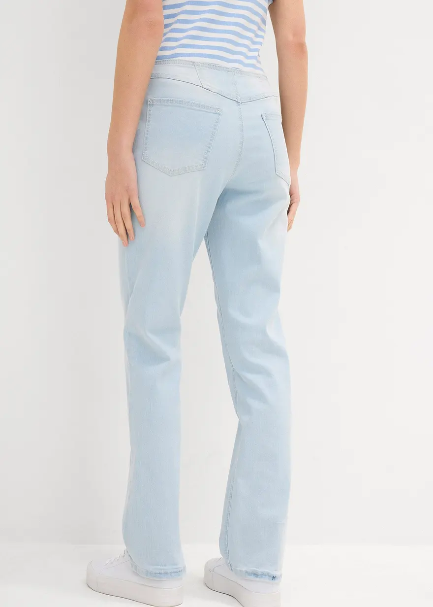 Bonprix Straight-Jeans Mid Waist - Blau Regular - Damen