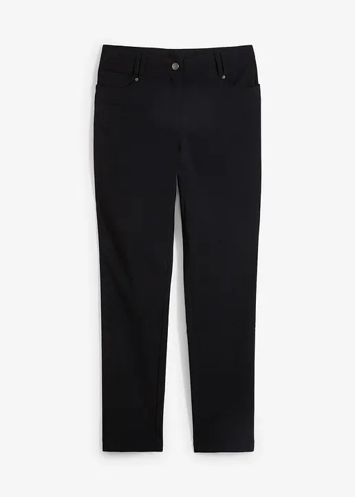 bonprix Stretch-Hose im Straight Fit mit aufgesetzten Taschen - schwarz