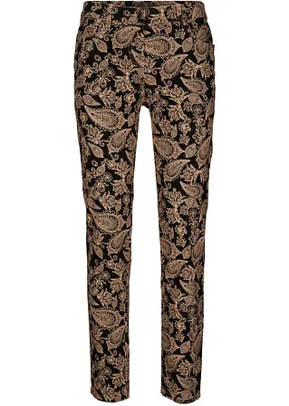 bonprix Stretch-Hose mit modischem Druck - schwarz - Damen
