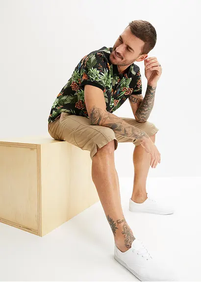 Bonprix Stretch-Long-Bermuda Mit Komfortschnitt Regular Fit - Grün