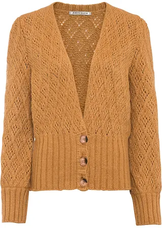Bonprix Strickjacke Mit Breitem Bündchen - Gelb - Damen