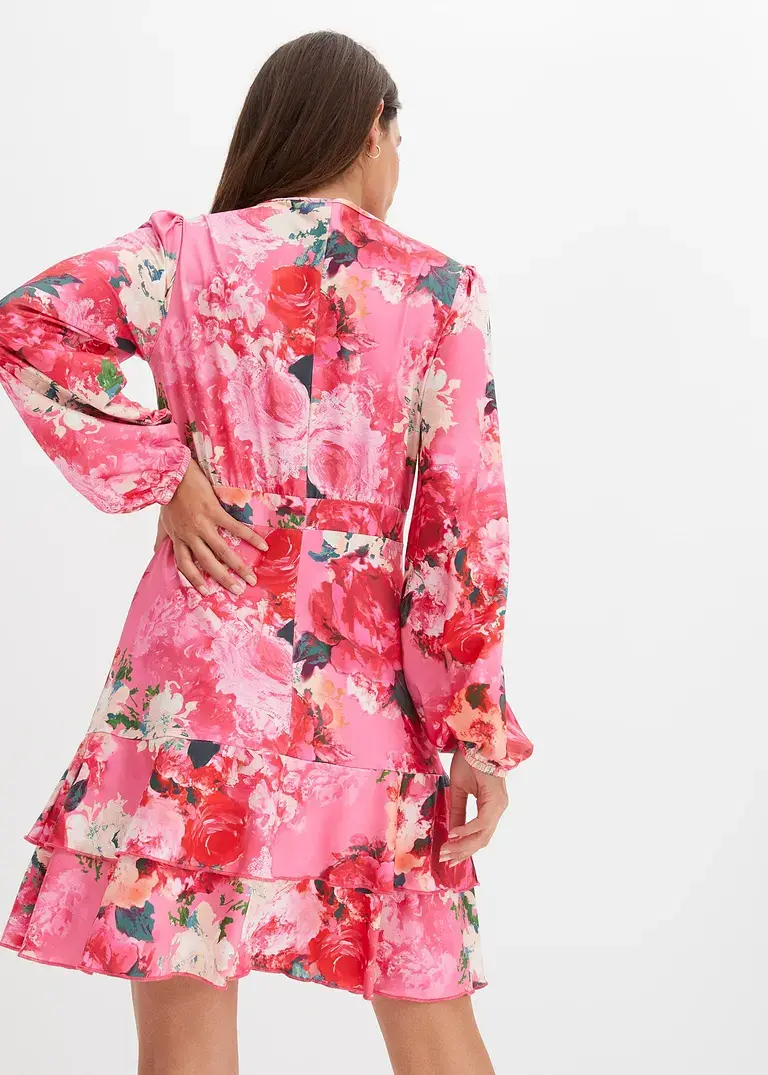 Bonprix Stylisch Und Modernes Kleid Mit Süßem Blumendruck - Pink - Damen