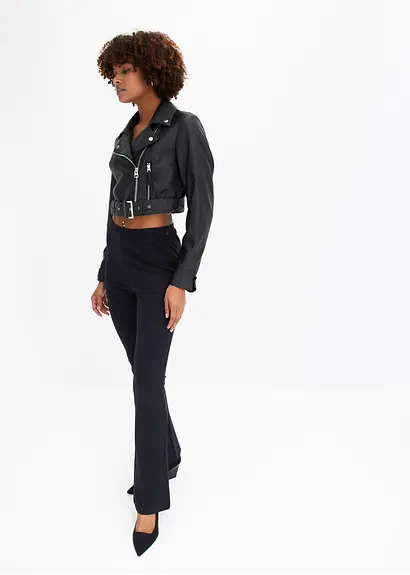 Bonprix Stylische Bikerjacke Mit Toller Passform Und Dekorativem Reißverschluss In Lederoptik