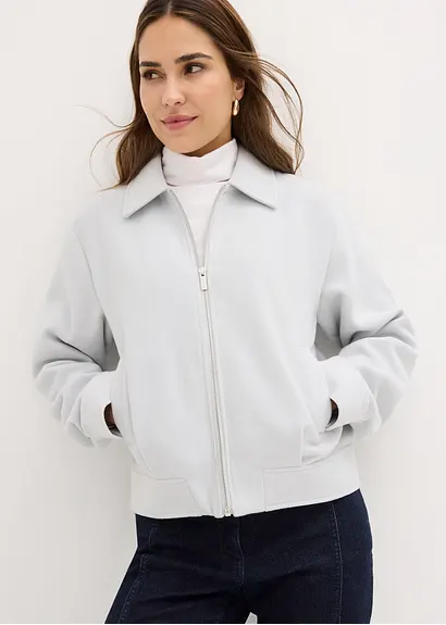 Bonprix Stylische Blousonjacke Mit Reißverschluss - Grau