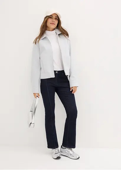 Bonprix Stylische Blousonjacke Mit Reißverschluss - Grau