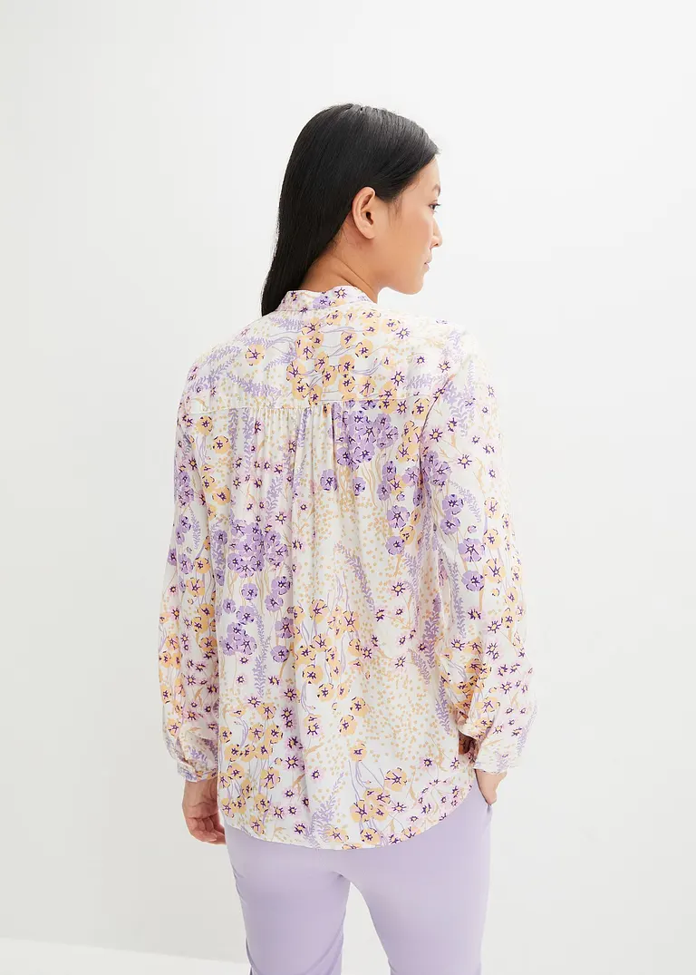 Bonprix Stylische Bluse Aus Viskose Mit Kragen - Lila - Damen