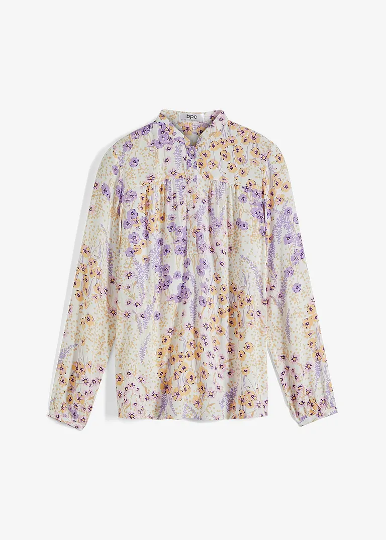 bonprix Stylische Bluse aus Viskose mit Kragen - lila - Damen