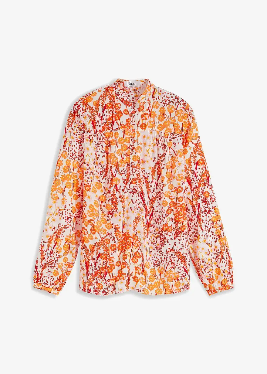 bonprix Stylische Bluse aus Viskose mit Kragen - orange - Damen