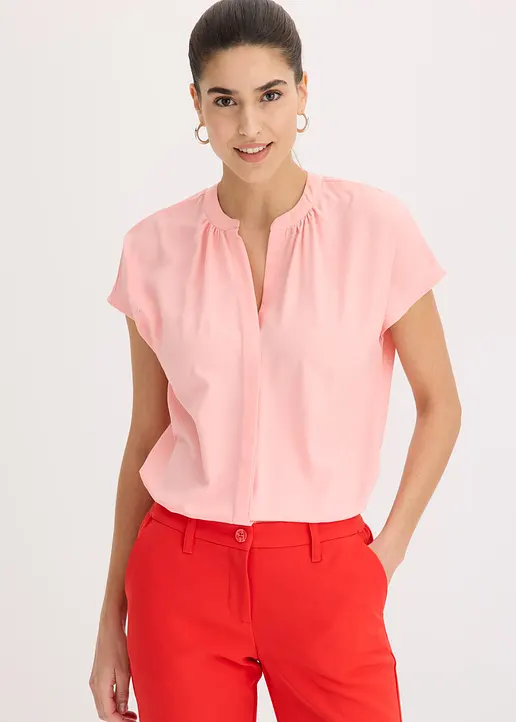 Bonprix Stylische Bluse Mit V-Ausschnitt Und Verdeckter Knopfleiste