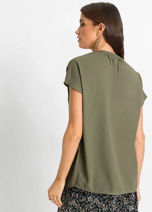 Bonprix Stylische Bluse Mit V-Ausschnitt Und Verdeckter Knopfleiste
