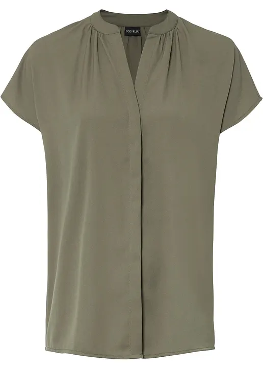 bonprix Stylische Bluse mit V-Ausschnitt und verdeckter Knopfleiste