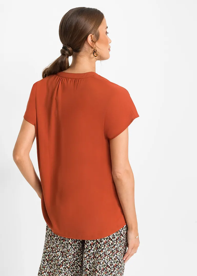Bonprix Stylische Bluse Mit V-Ausschnitt Und Verdeckter Knopfleiste