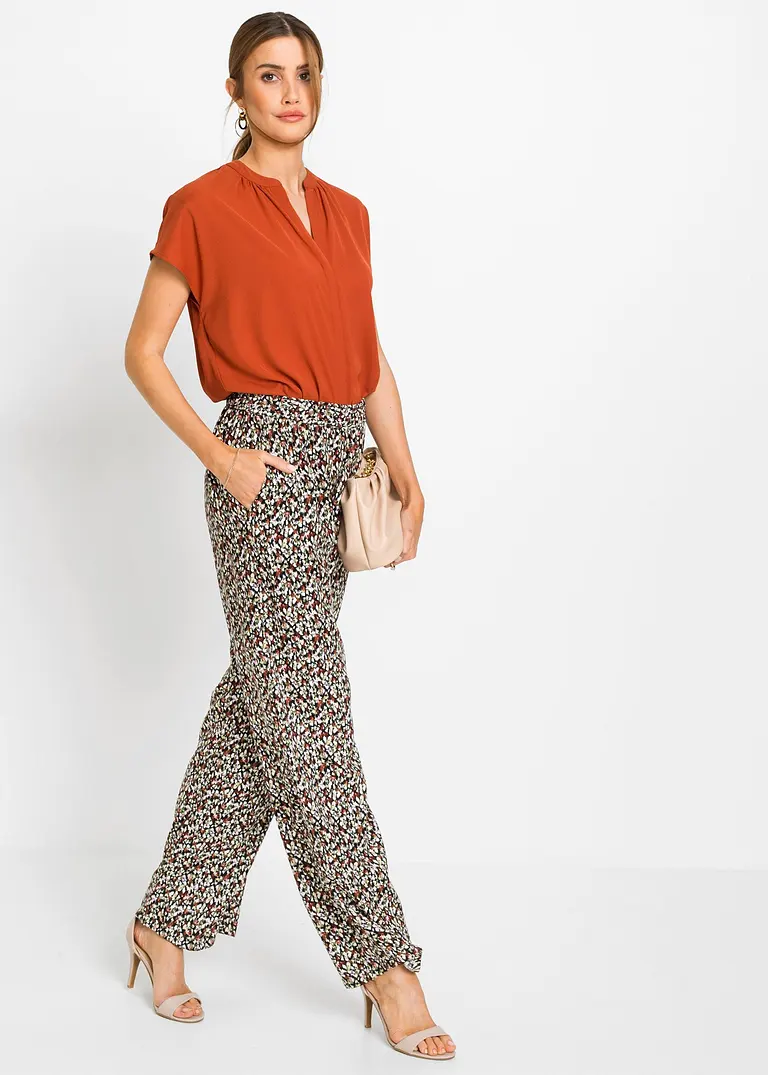 Bonprix Stylische Bluse Mit V-Ausschnitt Und Verdeckter Knopfleiste