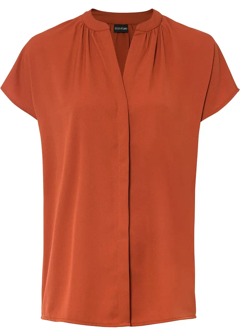 bonprix Stylische Bluse mit V-Ausschnitt und verdeckter Knopfleiste