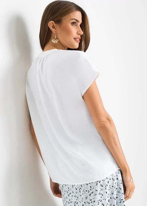 Bonprix Stylische Bluse Mit V-Ausschnitt Und Verdeckter Knopfleiste