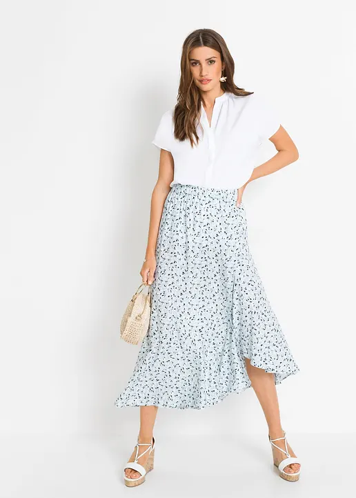 Bonprix Stylische Bluse Mit V-Ausschnitt Und Verdeckter Knopfleiste