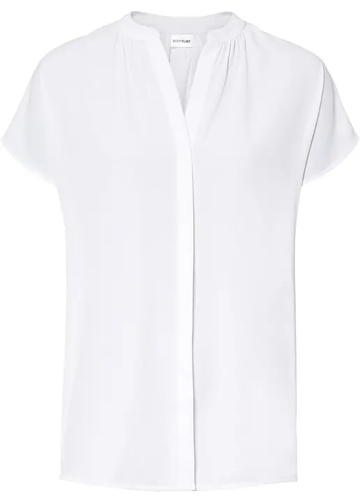 bonprix Stylische Bluse mit V-Ausschnitt und verdeckter Knopfleiste