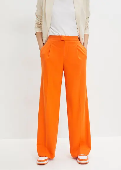 Bonprix Stylische Bundfaltenhose Aus Recyceltem Polyester - Orange