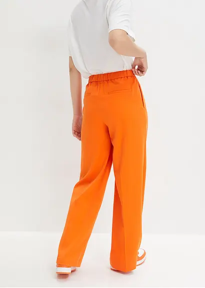 Bonprix Stylische Bundfaltenhose Aus Recyceltem Polyester - Orange