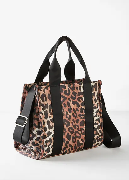 Bonprix Stylische Handtasche Im Trendigen Leo-Print - Schwarz