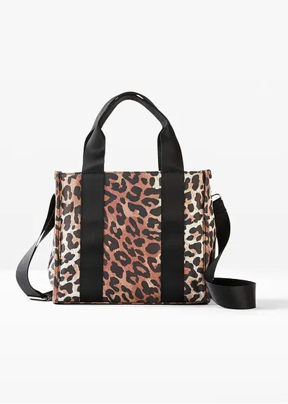 bonprix Stylische Handtasche im trendigen Leo-Print - schwarz