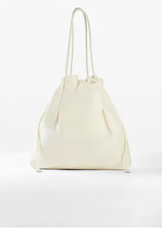 bonprix Stylische Handtasche mit Zugband - weiß - Damen