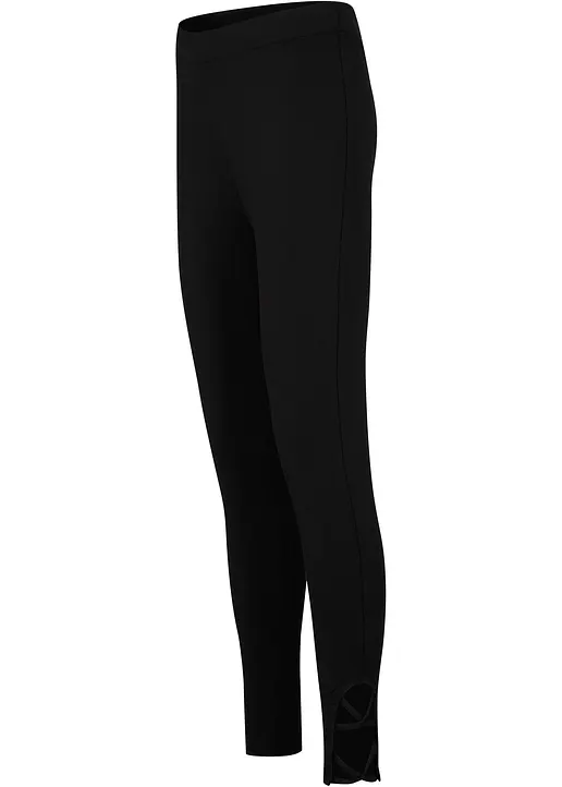 bonprix Stylische Highwaist-Leggins mit raffiniertem Bindedetail am Saum in 7/8-Länge
