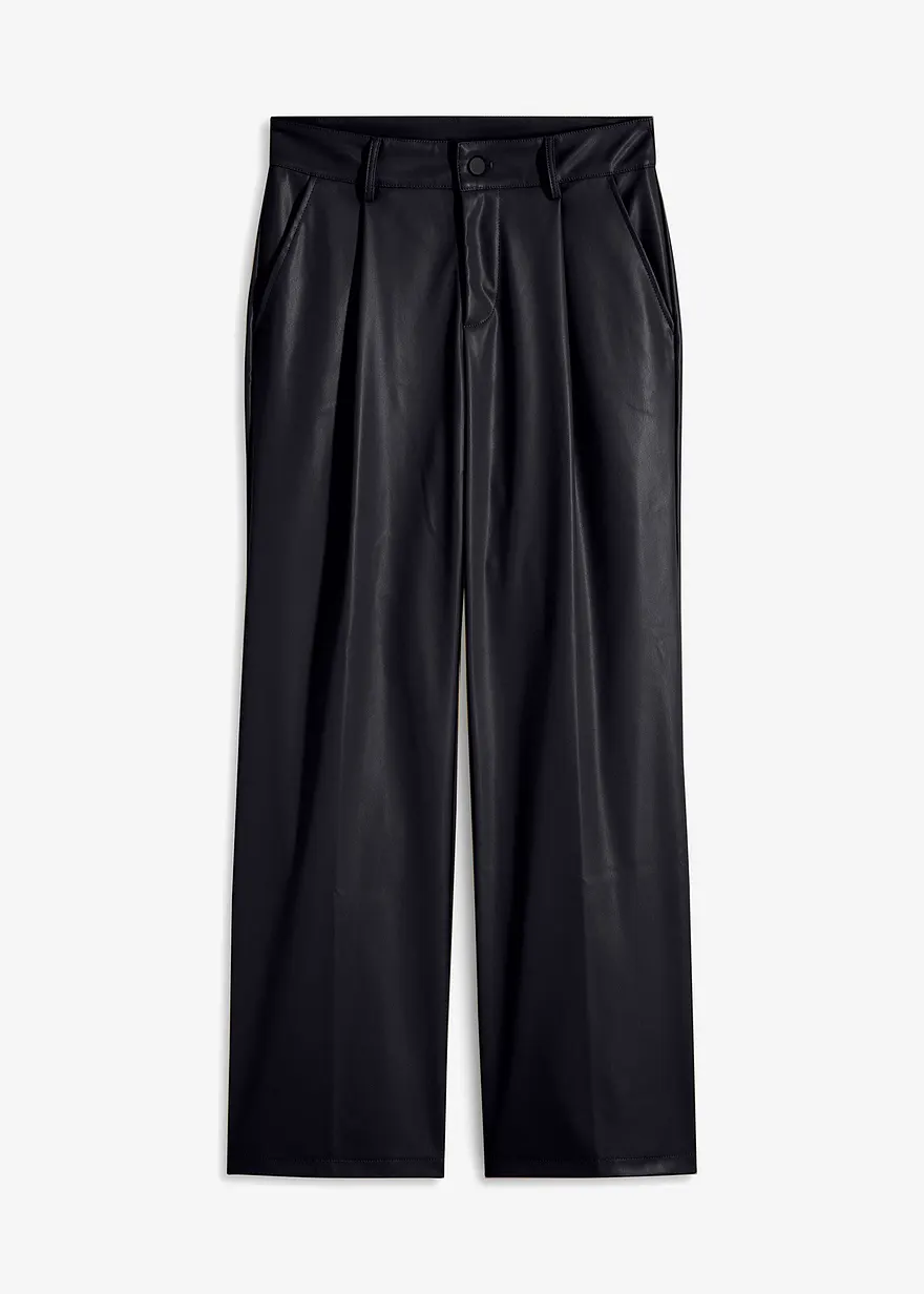 bonprix Stylische Hose mit Bundfalten - schwarz - Damen