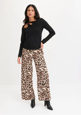 Bonprix Stylische Hose Mit Coolem Print - Schwarz - Damen