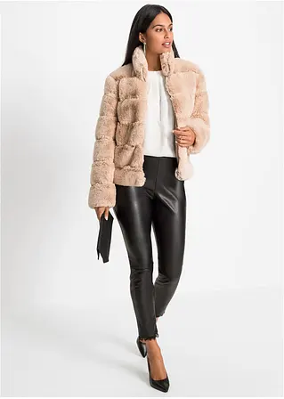 Bonprix Stylische Jacke Aus Fellimitat Mit Eingriffstaschen Vorne - Rosa
