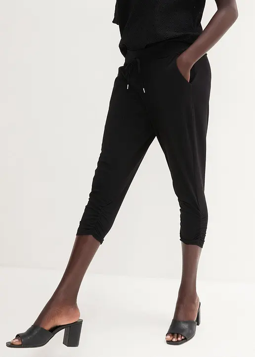 Bonprix Stylische Jersey-Hose Mit Elastischem Bund - Schwarz