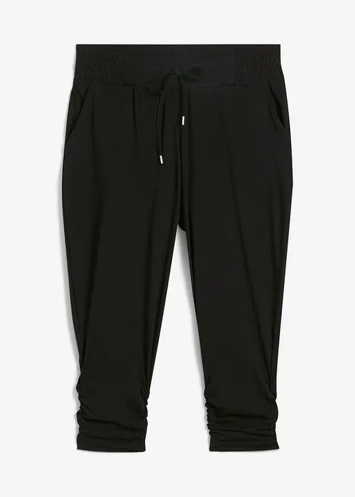 bonprix Stylische Jersey-Hose mit elastischem Bund - schwarz
