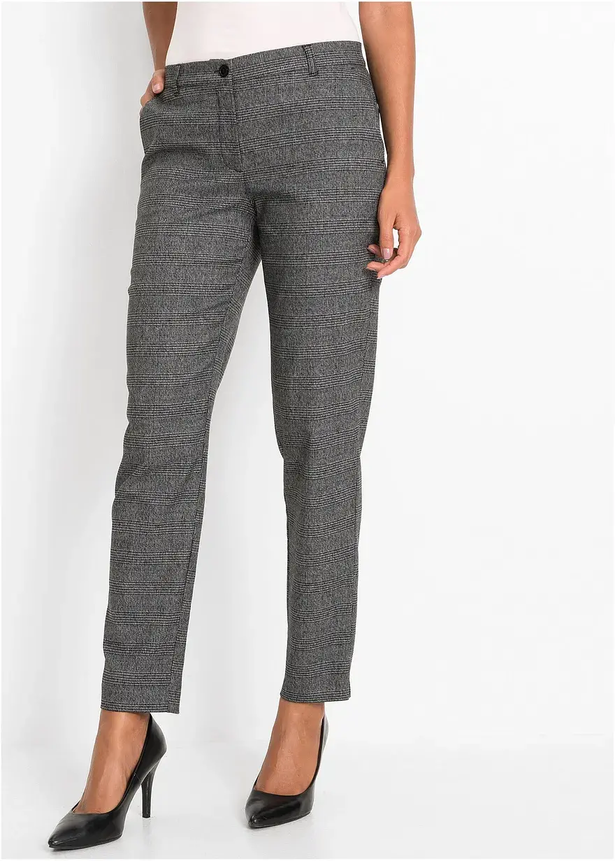 Bonprix Stylische Karo-Hose Mit Seitlichen Eingrifftaschen Und Vielseitig Kombinierbarem Karomuster