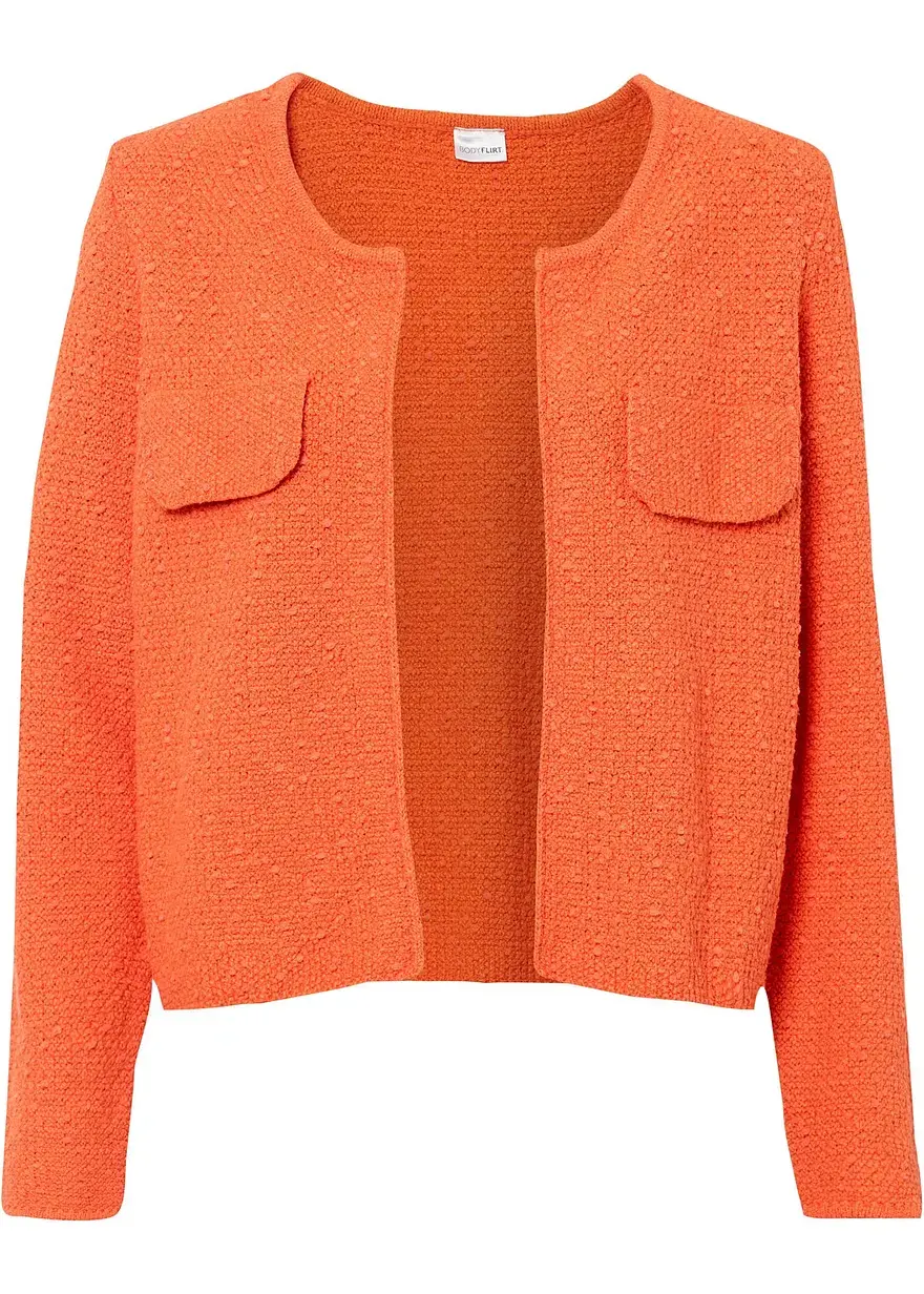 bonprix Stylische Kurz-Strickjacke aus Bouclégarn - orange
