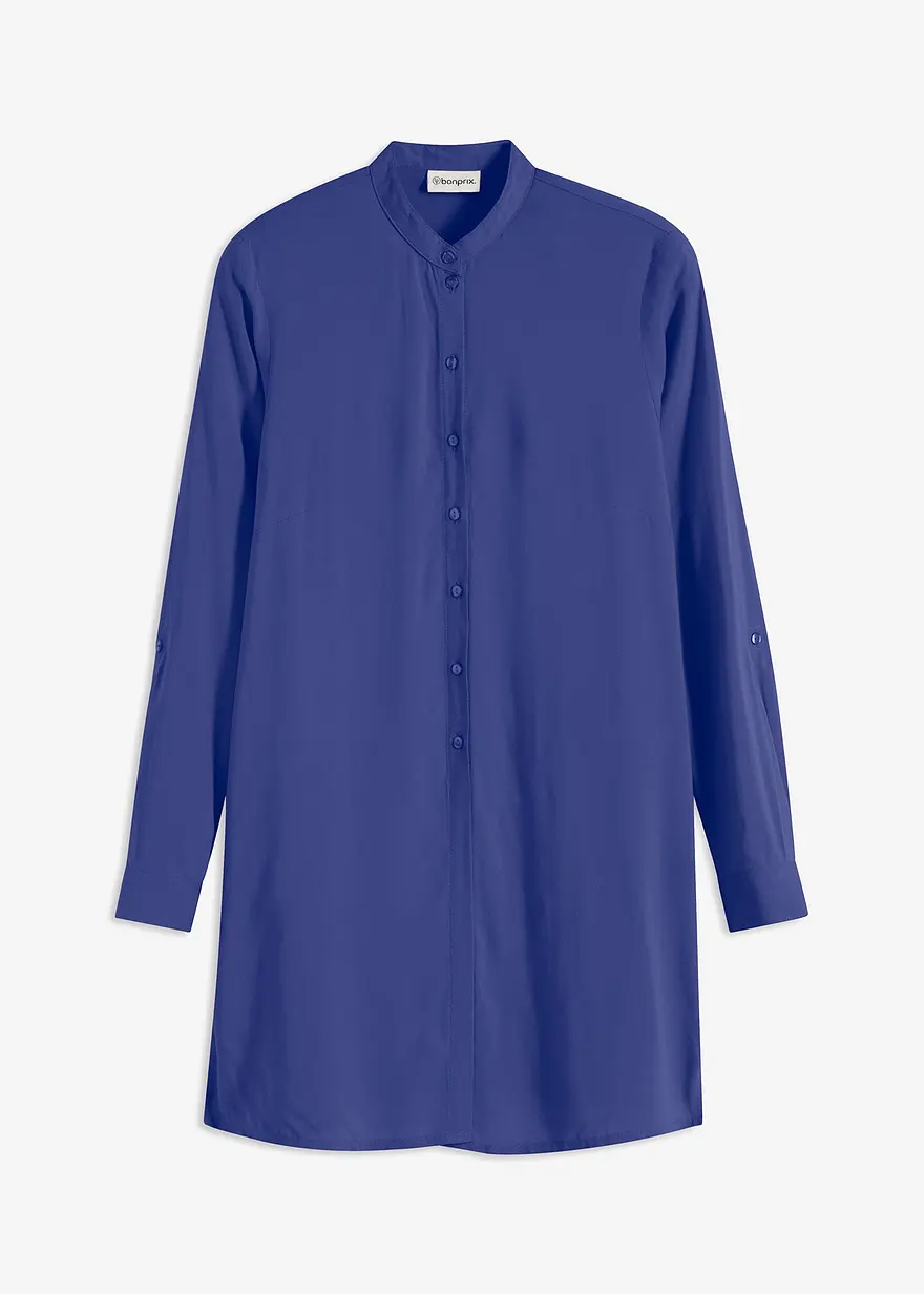 bonprix Stylische Longbluse mit Schlitzen - blau - Damen