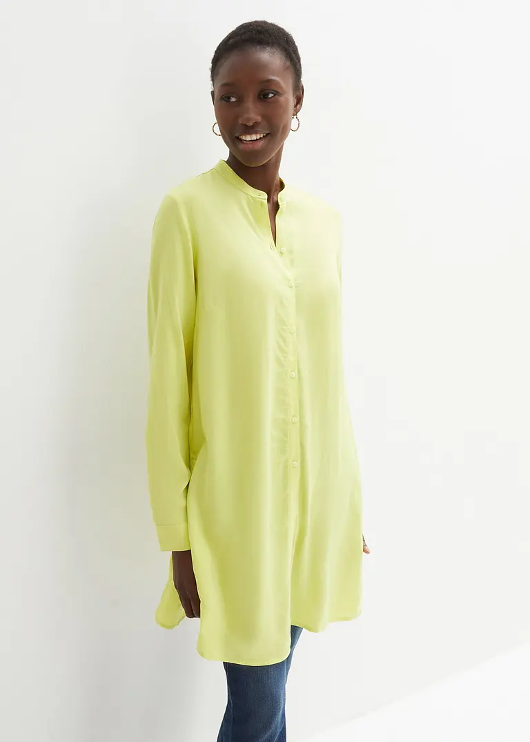 Bonprix Stylische Longbluse Mit Schlitzen - Gelb - Damen