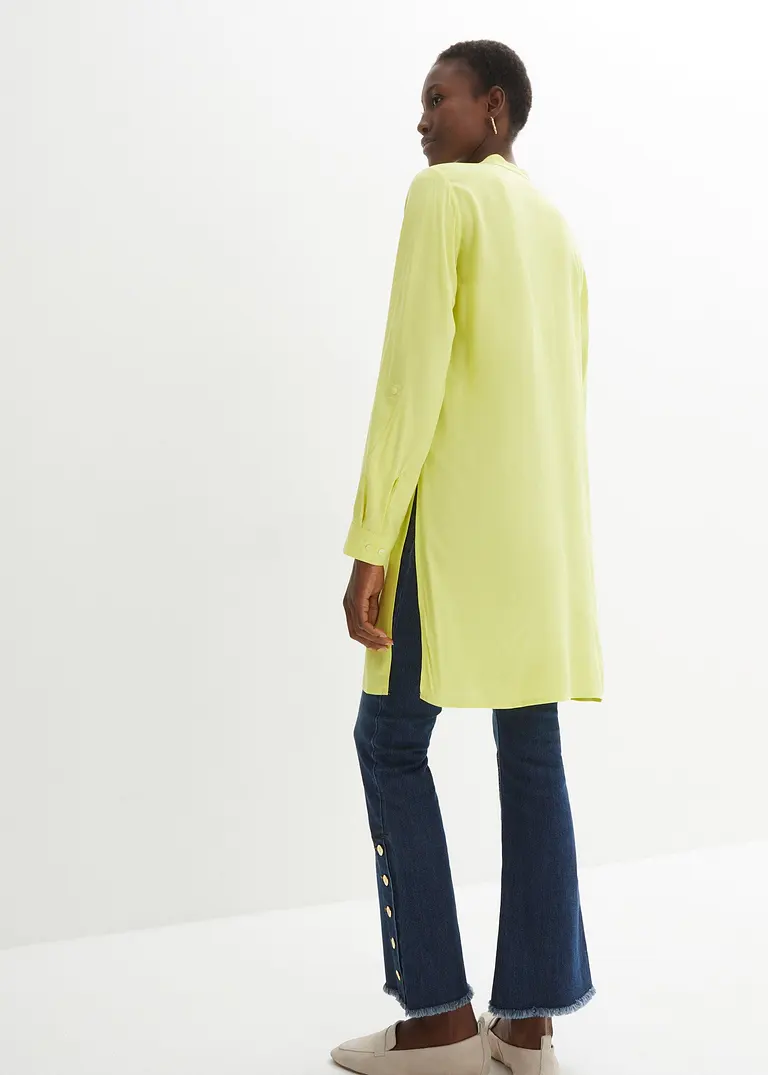 Bonprix Stylische Longbluse Mit Schlitzen - Gelb - Damen